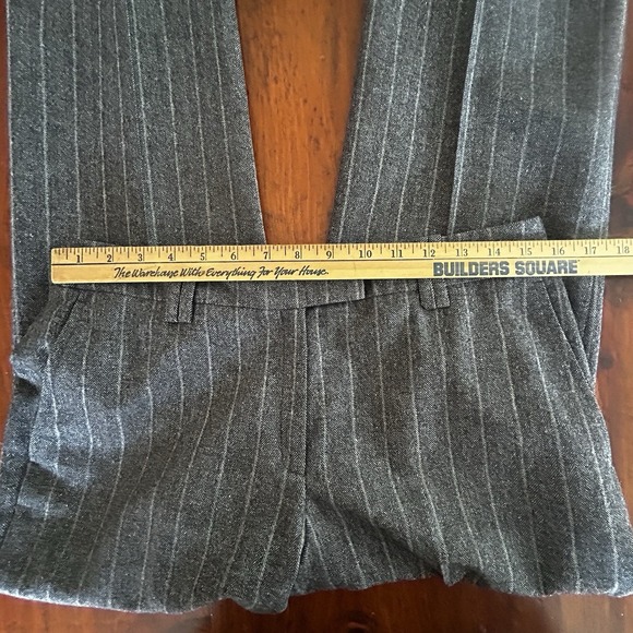 FACONNABLE Wool Cashmere Dress PANTS Women 10 Gray Pinstripe Career Tweed Office - Picture 6 of 14